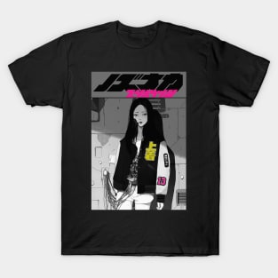 Vaporwave Cyberpunk Cyborg Gril T-Shirt